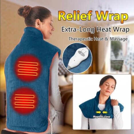 Pelerina de masaj Relief Wrap, 4 programe de masaj si incalzire plus telecomanda